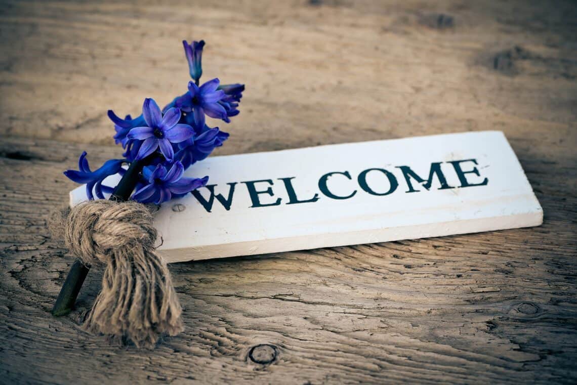 Welcome with Flowers Featured Image