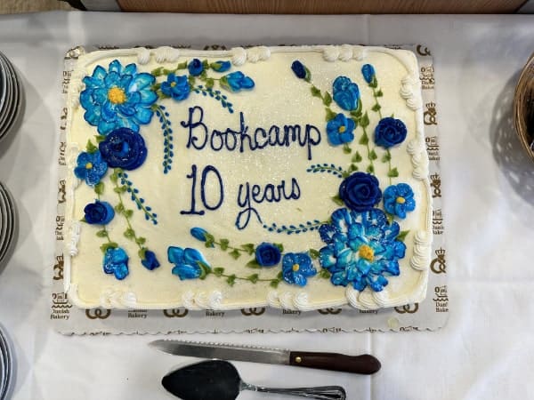 Novel Bookcamp Ten Year Anniversary Cake